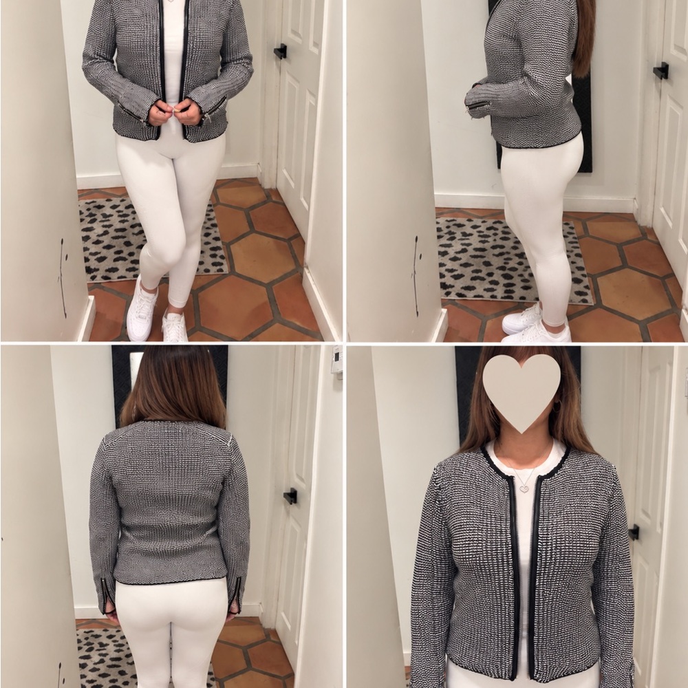 H&M Gray Textured Open-Front Cardigan Jacket